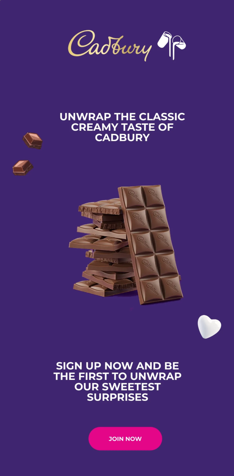 Cadbury concept email design